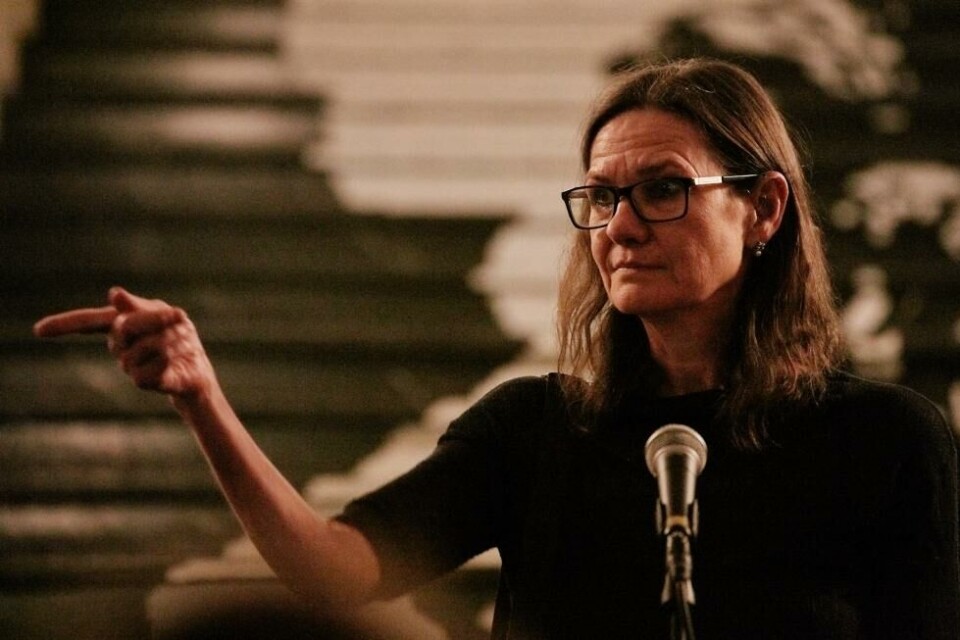 Redaktør og kritiker Therese Bjørneboe. Kunstnernes Hus, 11. desember. Foto: Norsk kulturråd.