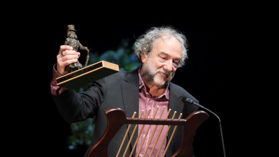 Christoph Marthaler mottar International Ibsen Award, Nationaltheatret 14.septe,ber 2018. Foto: Jonas Falch Evensen