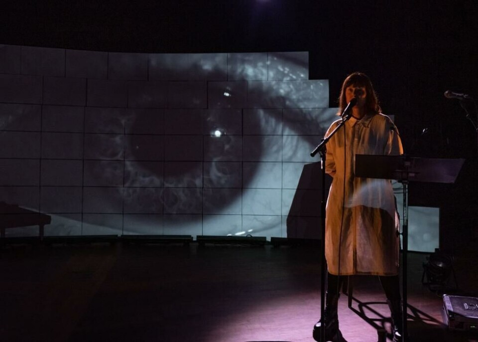 Ida Løken Valkeapää i «Háiresis». Foto: Kristin Rønning.