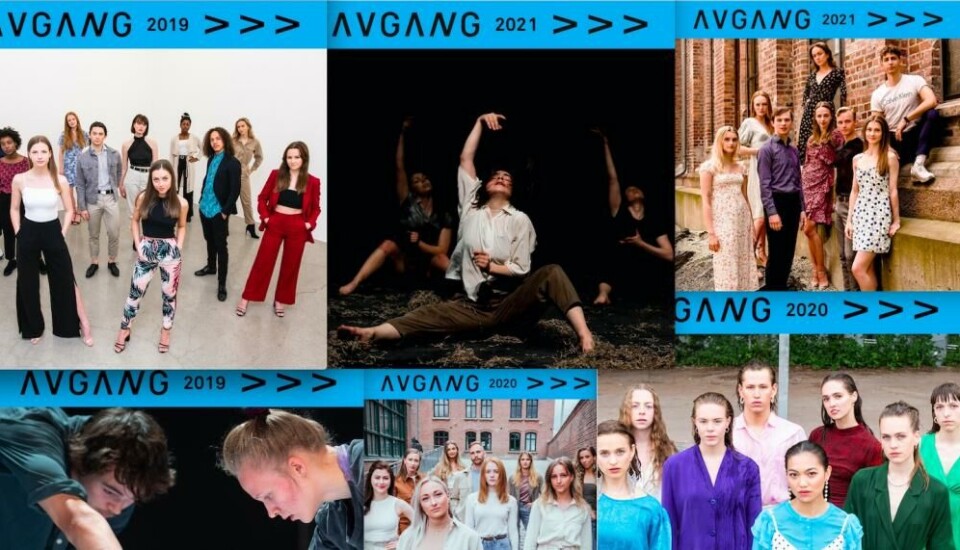 Avgangsstudenter 2019-21 BA Samtid og Jazzdans, KhiO. Foto: Erika Hebbert. Collage og skjermdump: Magdalene Solli.