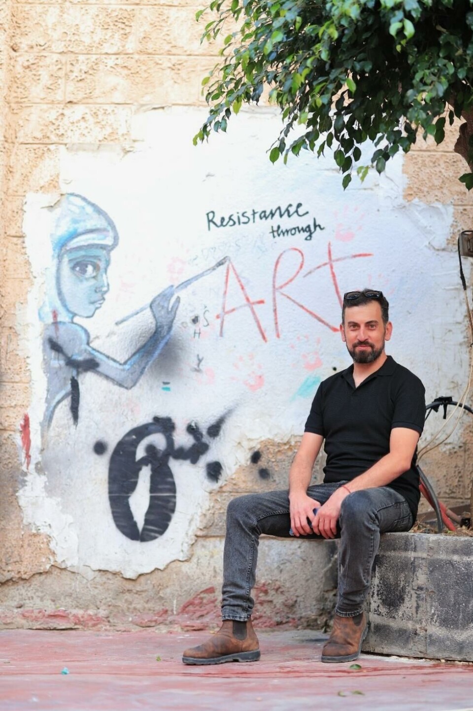 Ahmed Tobasi ved Freedom Theatre i Jenin, 2022. Foto: Vibeke Harper
