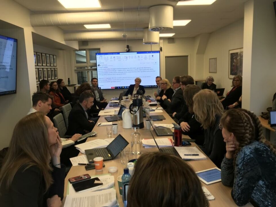 Fra tirsdagens møte i fakultetsstyret, UiB. Foto: Maja Bergebakken Sundt.