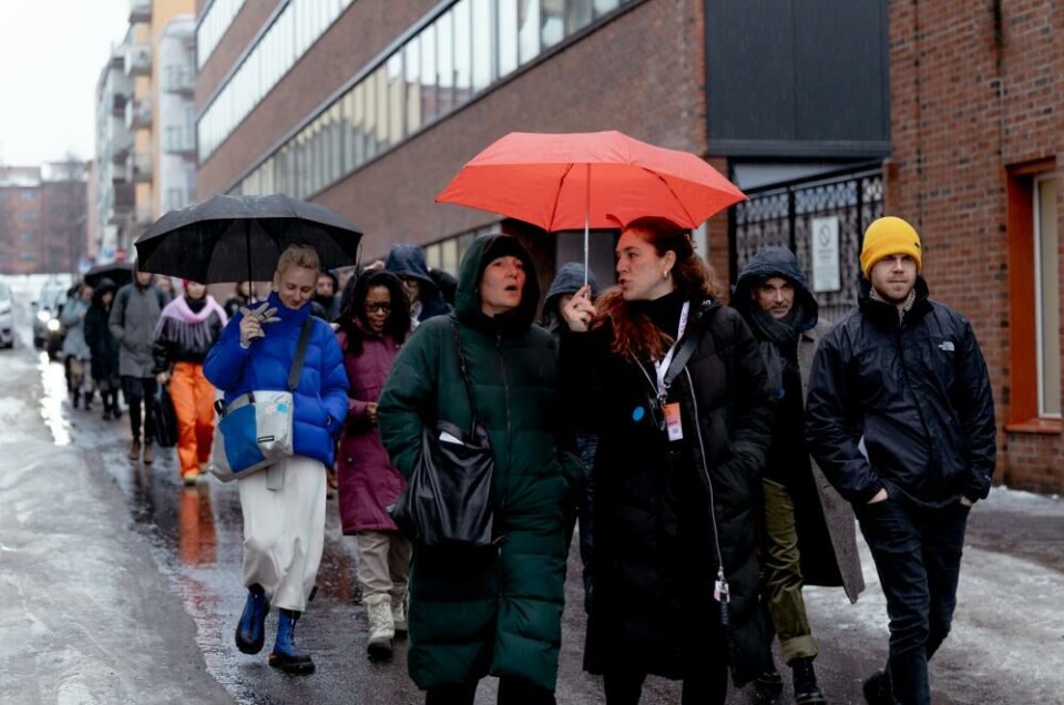Participants from Ice Hot walking from one venue to another. Photo Tale Hendnes