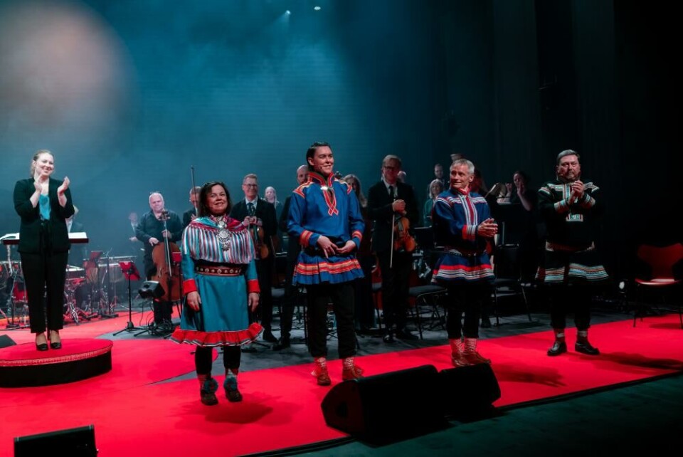 Fra innvielsesforestillingen «Beaivi, áhčážan. Eanni, eannáža/ Solen min far, Jorden min mor», 21. august. Foto: Aslak Mikal Mienna