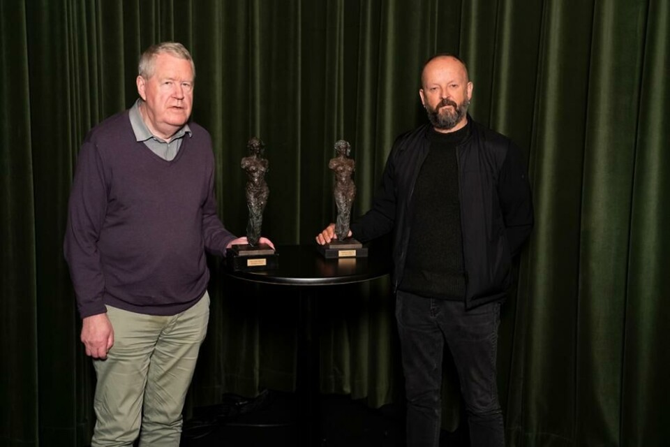 Prisvinnerne Knut Ove Arntzen og Sven Åge Birkeland. Foto: Sjur Pollen