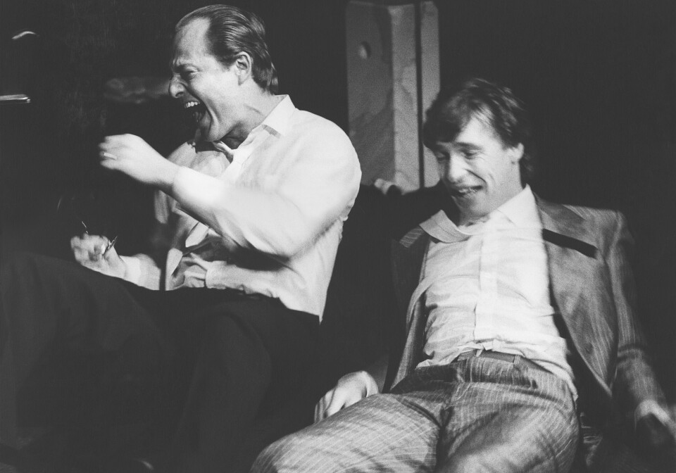 Bjørn Floberg og Bjørn Skagestad i Nattverden, 1985. Foto: William Mikkelsen