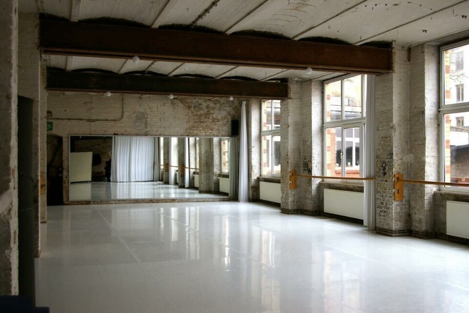 Eit av dansestudia i lokala til DOCK 11 EDEN***** i Prenzlauer Berg i Berlin.