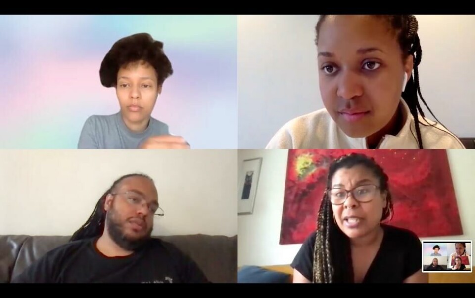 Sonya Lindfors, Grace Tabea Tenga, Thomas Prestø and Deise Nunes. Screenshot