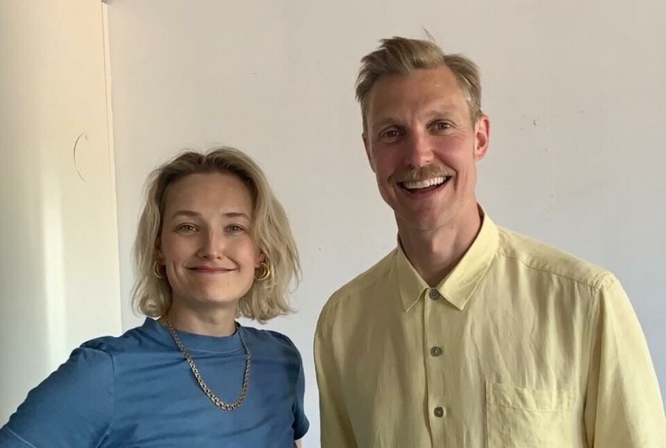 Ine Marie Wilman er først ut i Espen Klouman Høines nye podcast Skuespillsamfunnet, som i episode 1 tar for seg Aristoteles' Poetikken. Foto: Klouman Høiner