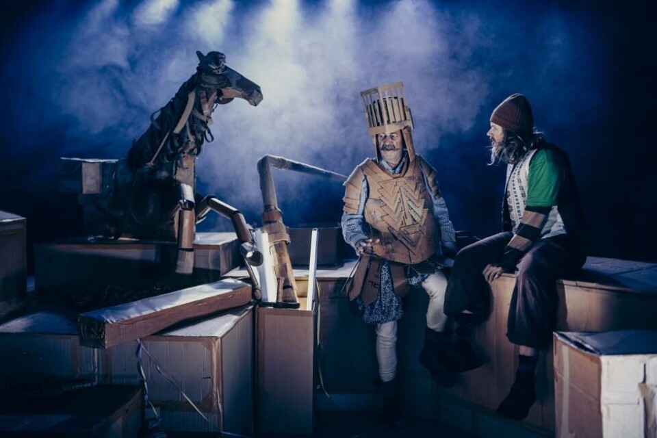 Terje Brevik (Don Quijote) og Patrik Stenseth (Sancho Panza). Regi: Ivar Furre Aam. Østfold Internasjonale Teater 2023. Foto: Magnus Skrede/Østfold Internasjonale Teater