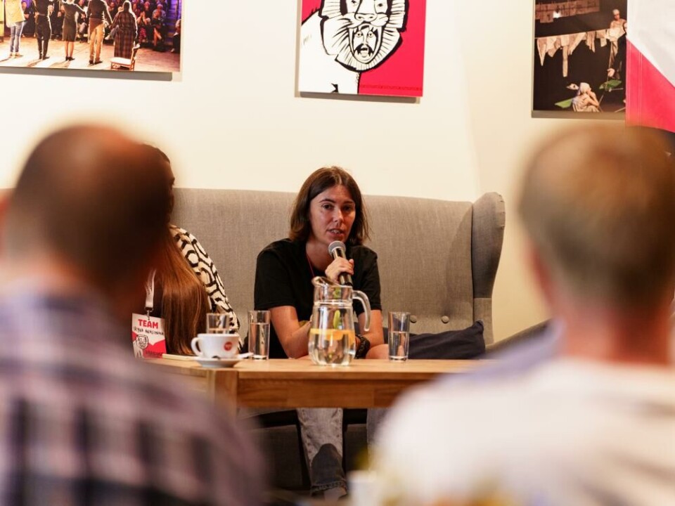 Natalia Blok under en publikumssamtale. Foto: Vabaduse