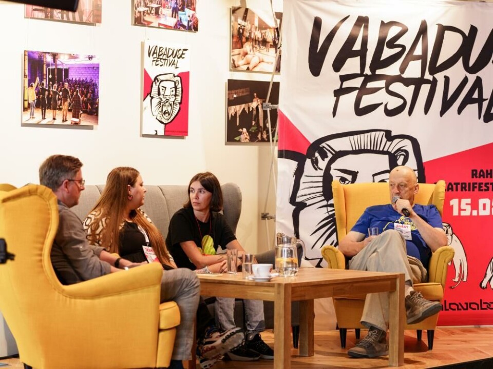 Natalia Blok under en publikusmsamtale på Vabaduse i Narva, august 2023. Foto: Jelizaveta Gross