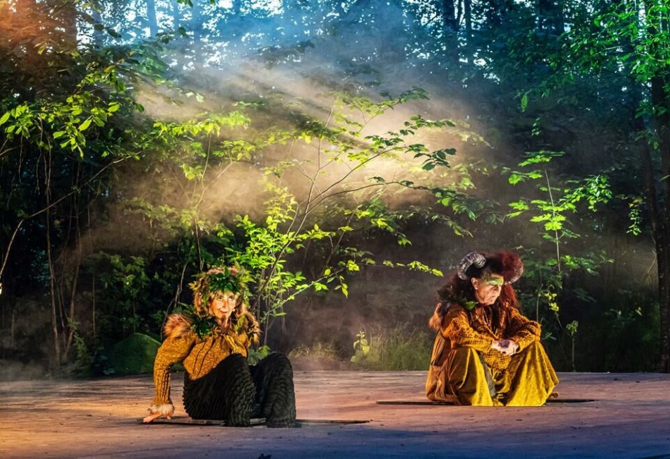 Guandaline Sgliocco som Puck og Geddy Aniksdal som Oberon. Foto: Hasn Petter Eliassen